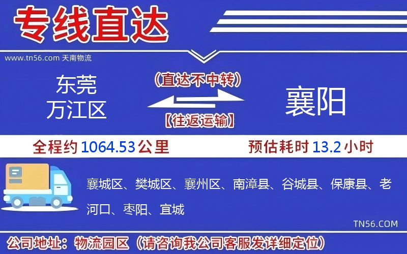 東莞萬江區到襄陽物流公司