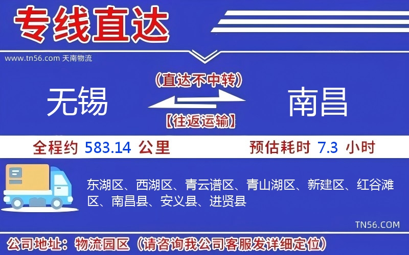 無錫到南昌物流公司