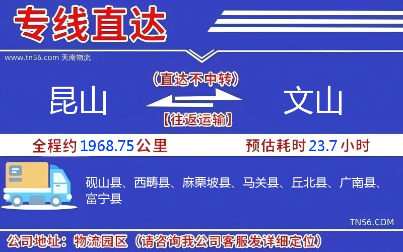 昆山到文山物流公司