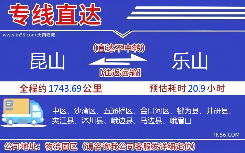 昆山到樂山物流公司